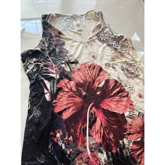 Hbeyyto Women's Floral Pattern VNeck Sleeveless Sun Dress. Plus Size 4XL - Picture 7 of 14